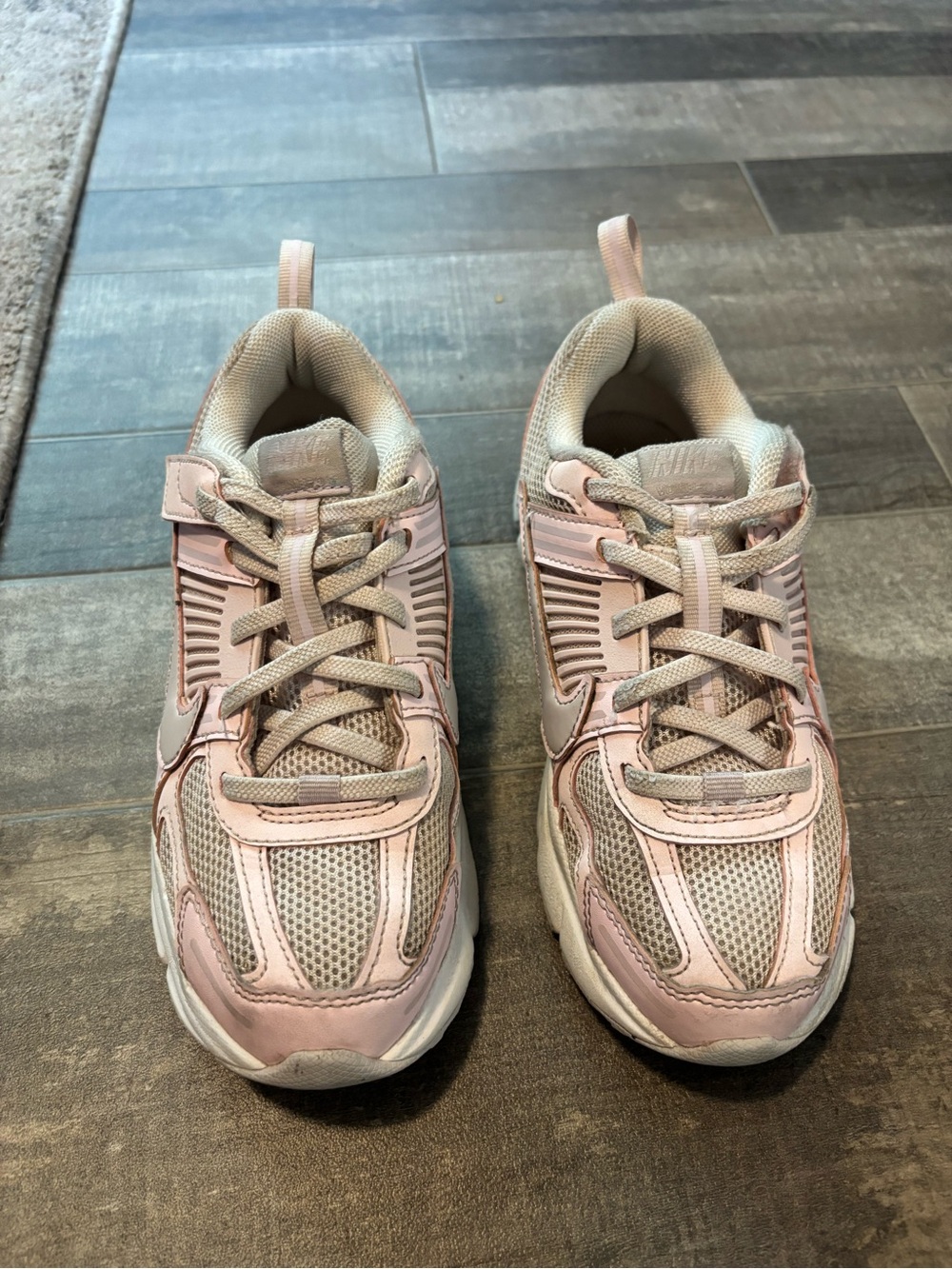 Nike Kids Pink and Cream Athletic Sneakers